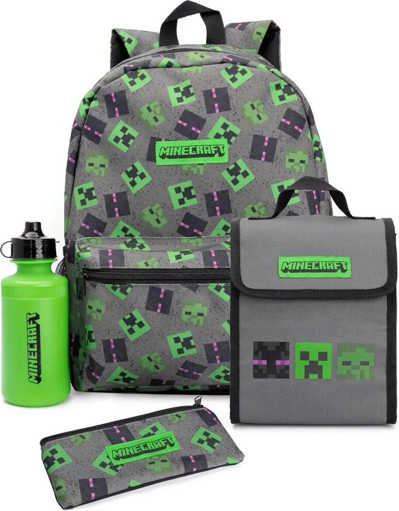 Offerta Minecraft Set 4 Pezzi NS6835 - Zaino Scuola + Accessori