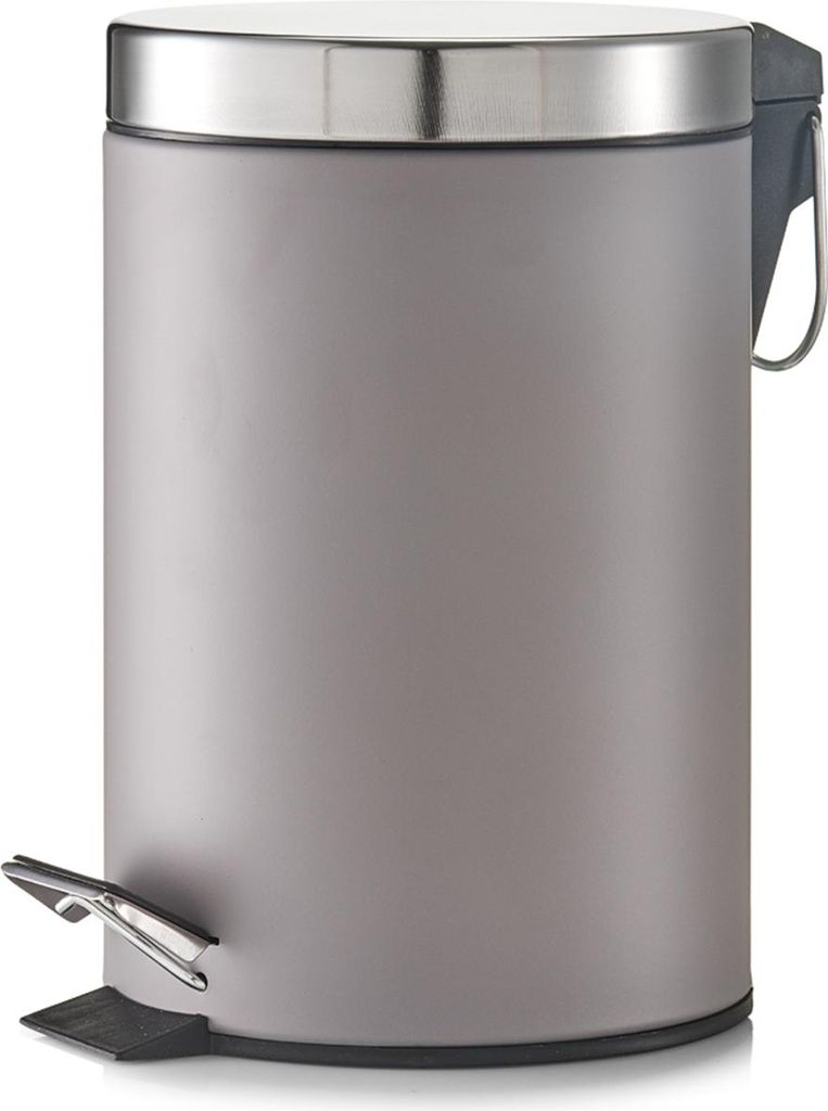 Zeller Treteimer, 3 Liter, grau, Ø17 x 26 cm, 18222 Produktbild 