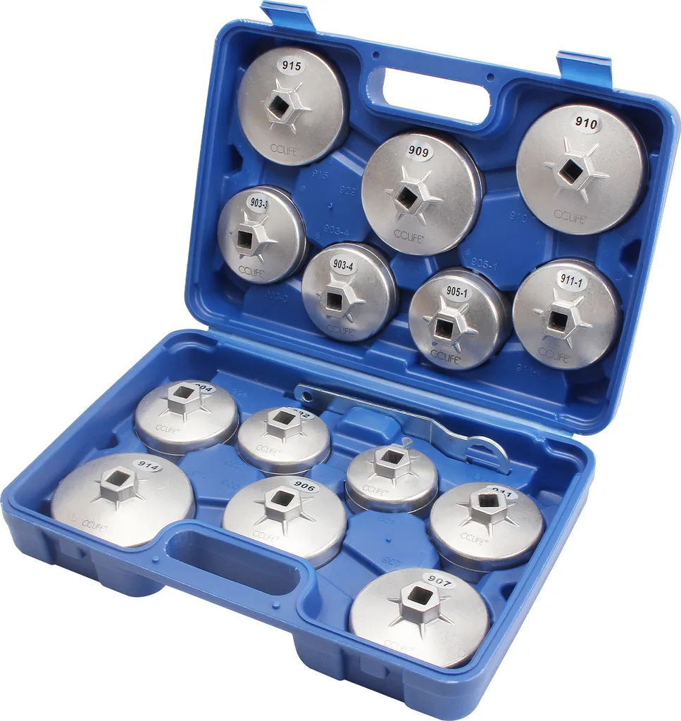 Kit Cloche Filtre à Huile 15 Pièces en Fonte d'Aluminium pour Garage
