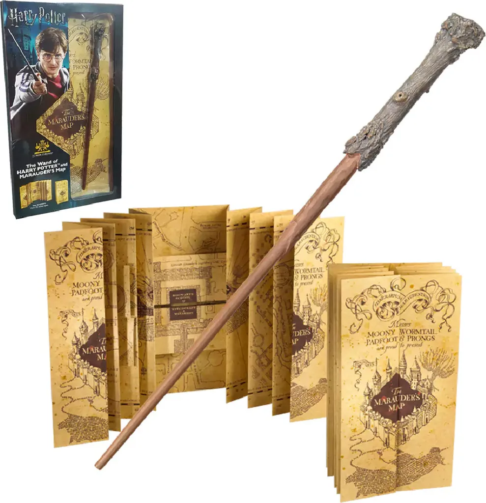 Baguette de Sorcier Harry Potter : Set avec Carte du Maraudeur Inclus