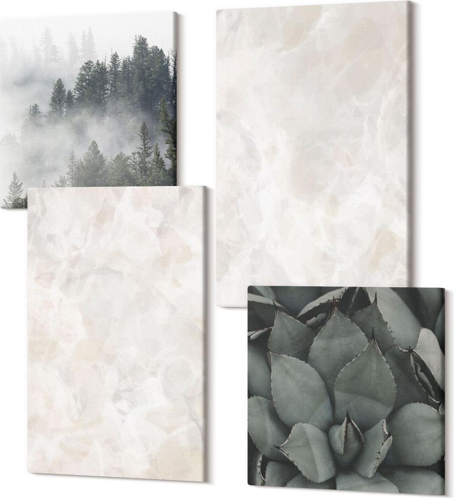 Leinwandbilder Mehrteilig 4-teilig – Modernes Design – Hochwertiger Polycanvas Kunstdruck – Wanddekoration & Wandkunst – Bilder für Zuhaus...