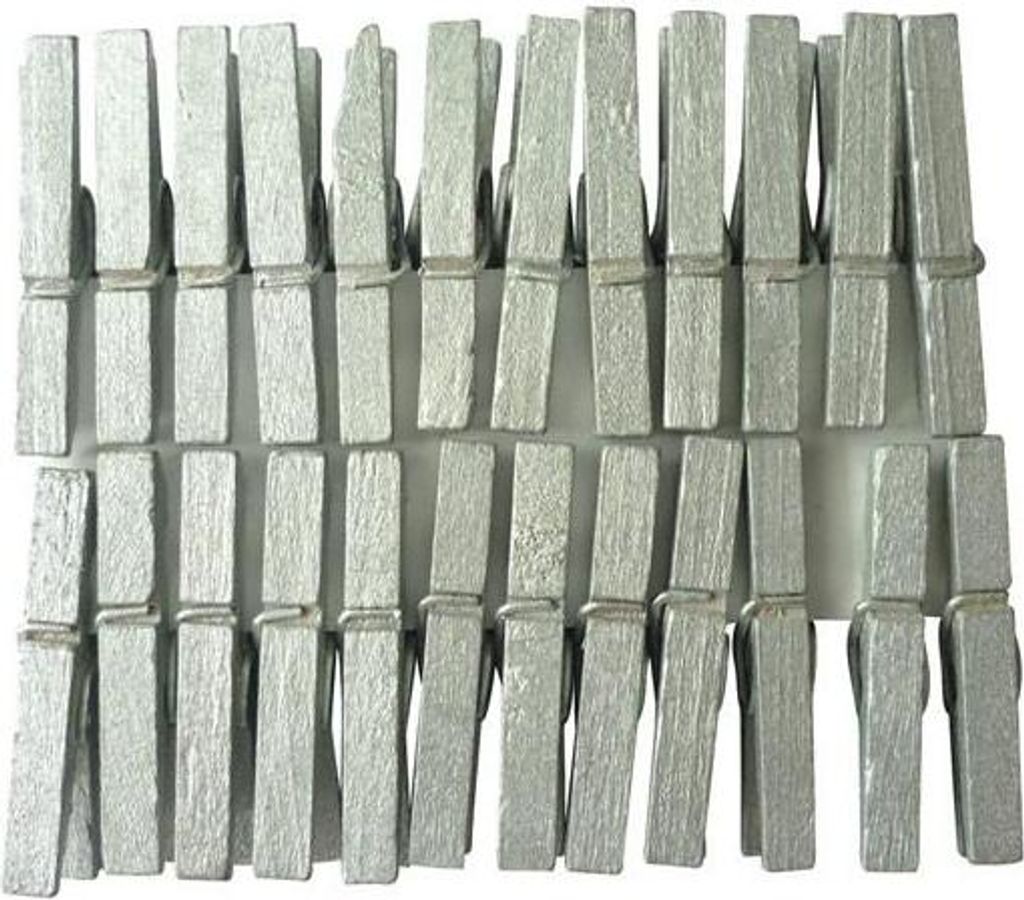 24 mini mollette per abiti - argento Immagine del prodotto 