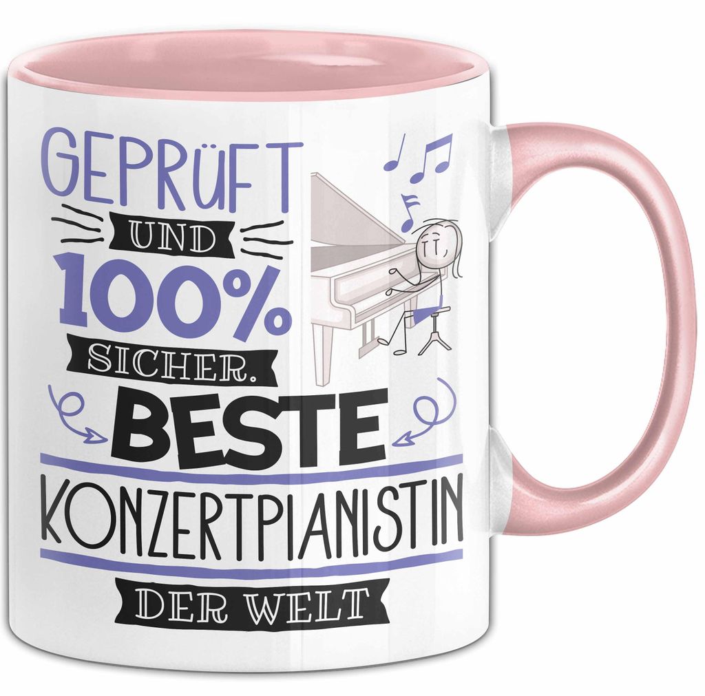 Beste Konzertpianistin Der Welt Tasse Geschenk für Eine Konzertpianistin Und Sicher Geschenkidee Geburtstag Weihnachten (Rosa)