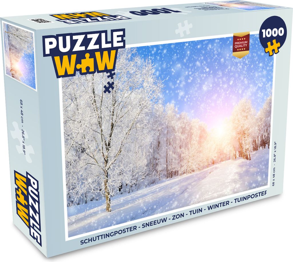 MuchoWow Puzzle 1000 Teile Schnee - Sonne - Winter - Erwachsene - Rätsel