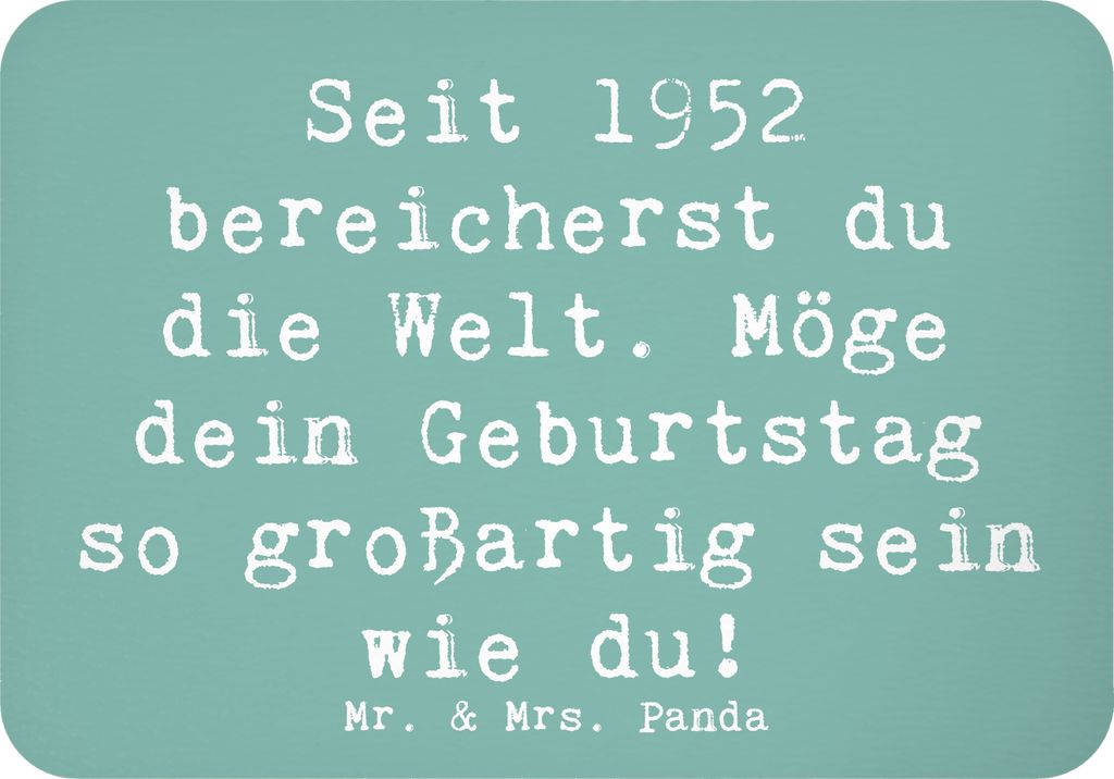Mr. & Mrs. Panda magnet Spruch 1952 Geburtstag - Meeresbrise - Geschenk, Happy Birthday, Kühlschrankmagnet, persönliches, haftmagnet, Alter, zett...