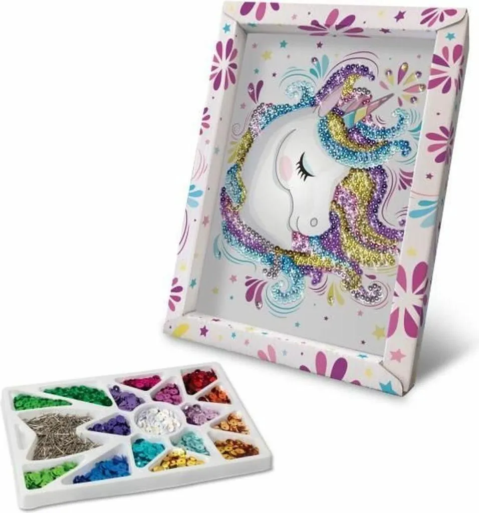 Loisirs Créatifs Lansay : Tableau en Sequins Colorés à Piquer Soi-Même