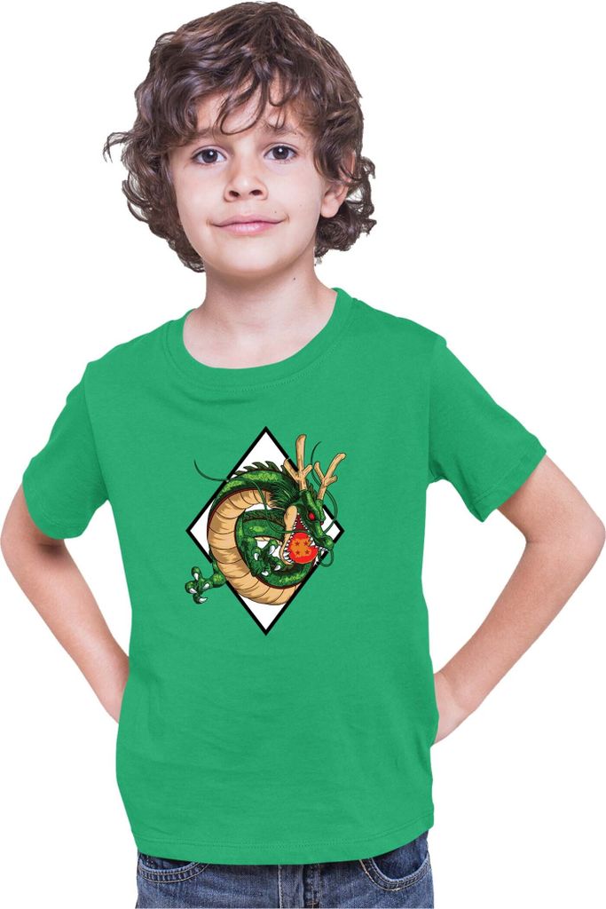 Kinder T-Shirt Dragon Anime Manga Ball Z Shenron 01, 5-6 Jahr - 116 / Grün