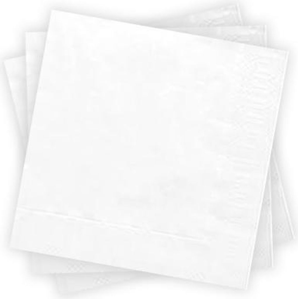 3-lagige Servietten 20 Stück, weiß (Weiß)