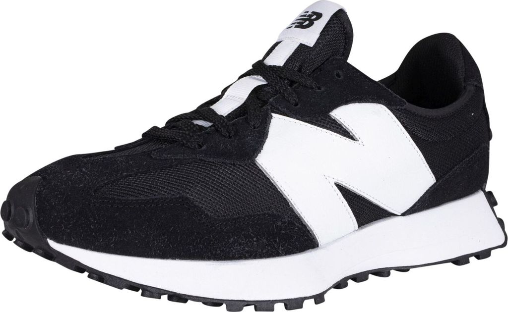 New Balance 327 Wildleder-Sneaker mit großem Logo, Schwarz 40 EU