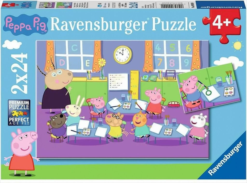 Puzzle 2x24 elementy Świnka Peppa i cała klasa Obrázok produktu 