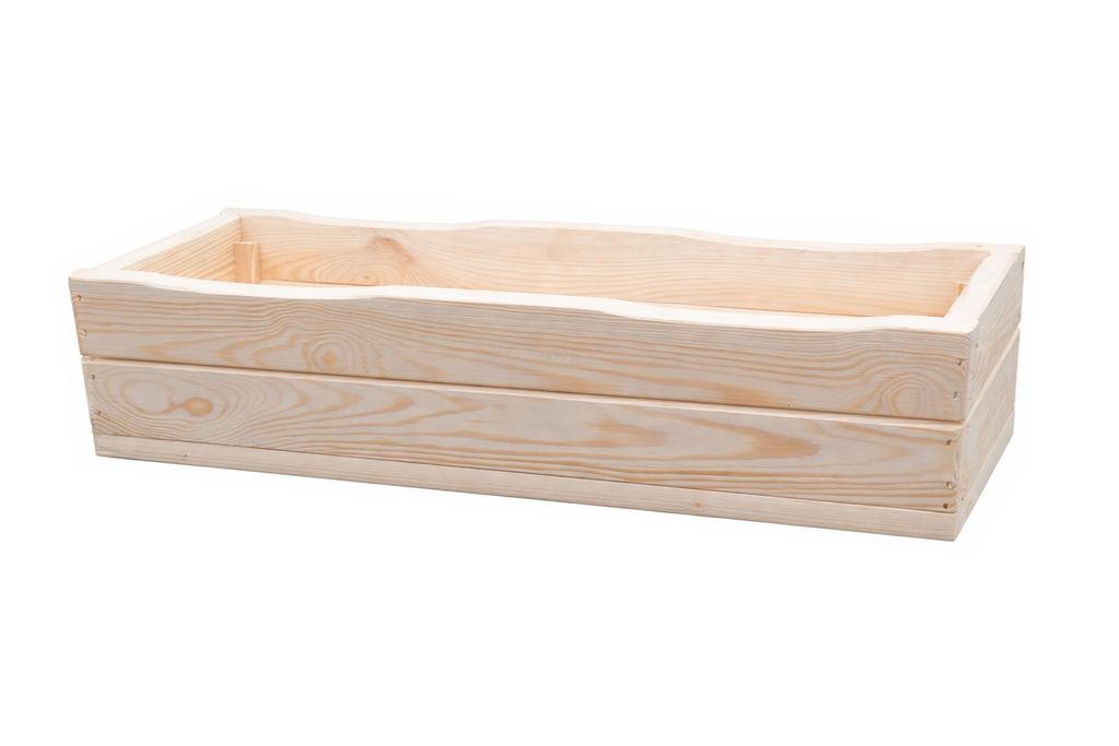 Pflanzkasten aus Holz Pflanzkübel Garten fertig montiert D8 Roh (64 cm)