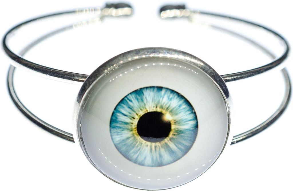 Augen Armreif Miniblings Armband Halloween Auge Medizin Augapfel Cabochon blau
