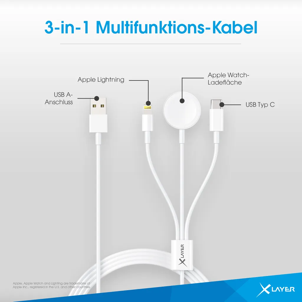 Chargeur à Induction XLAYER 219321 Idéal pour Bureau Câble de 1,5 m