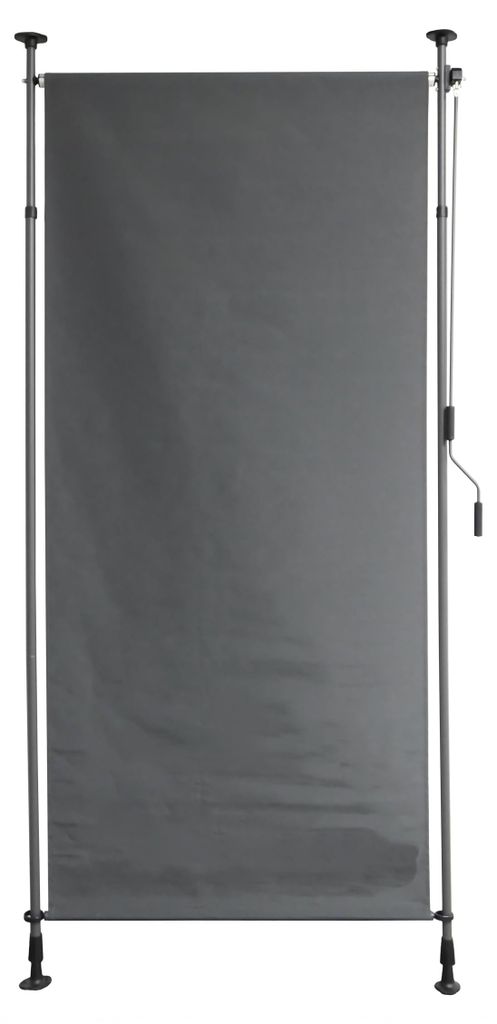 Senkrechtmarkise TURI 120x300cm Ohne Bohren Höhenverstellbar Dunkelgrau Polyester | Klemmmarkise Balkonmarkise Vertikalmarkise Sonnenschutz UV-Bes...
