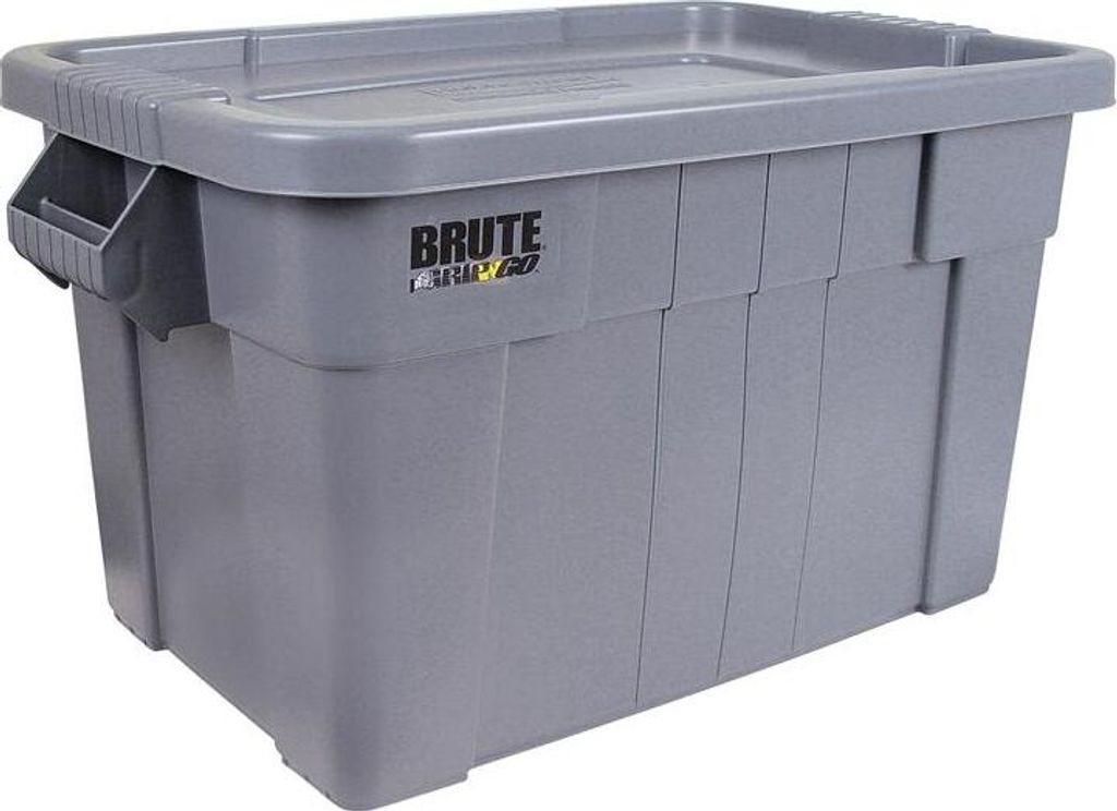 Rubbermaid Brute 76-L-Transportbehälter mit Deckel, grau, Inhalt 6