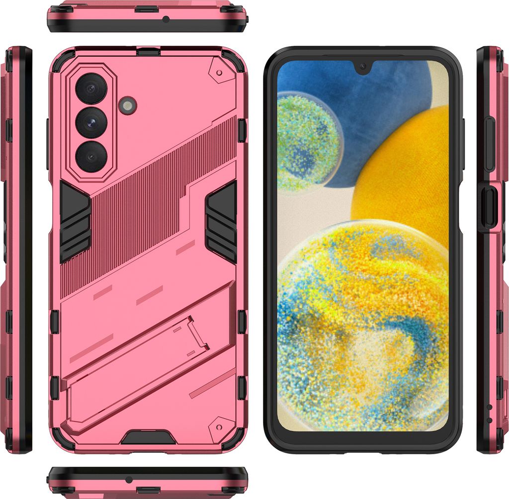 Armor Hülle für Samsung Galaxy A26 Hybrid PC TPU Bumper Stoßfestes Schutzhülle mit Standfunktion Rosa