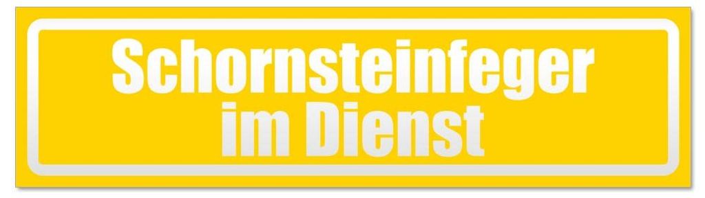 Kiwistar - Autoaufkleber - Gelb - 30 x 8 cm - Schornsteinfeger im Dienst invertiert - Hinweis Aufkleber Sticker für Auto, Kfz, Fahrrad, PKW, LKW