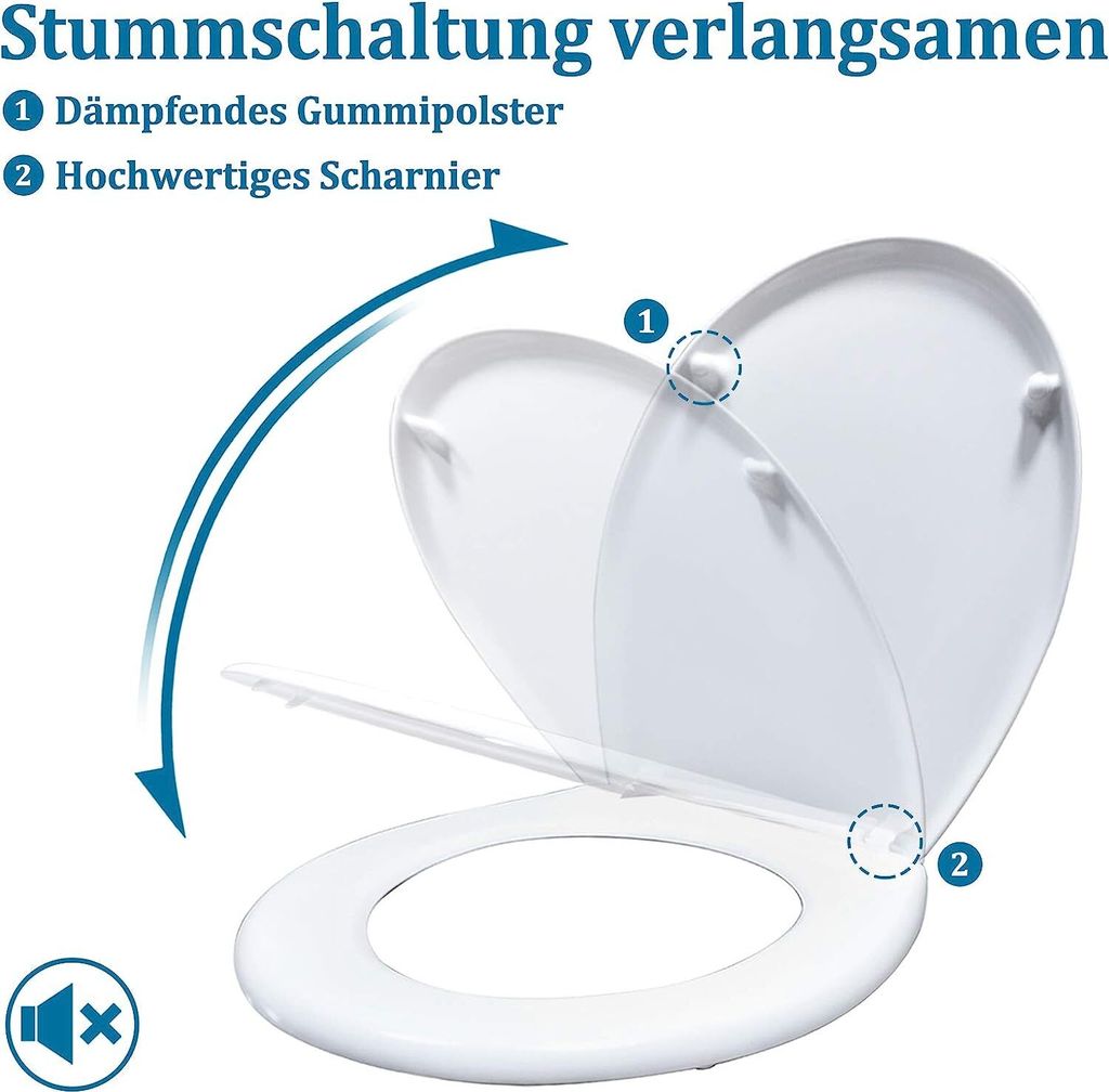 WC-Sitz mit Absenkautomatik Toilettendeckel Toilettensitz Produktbild 4