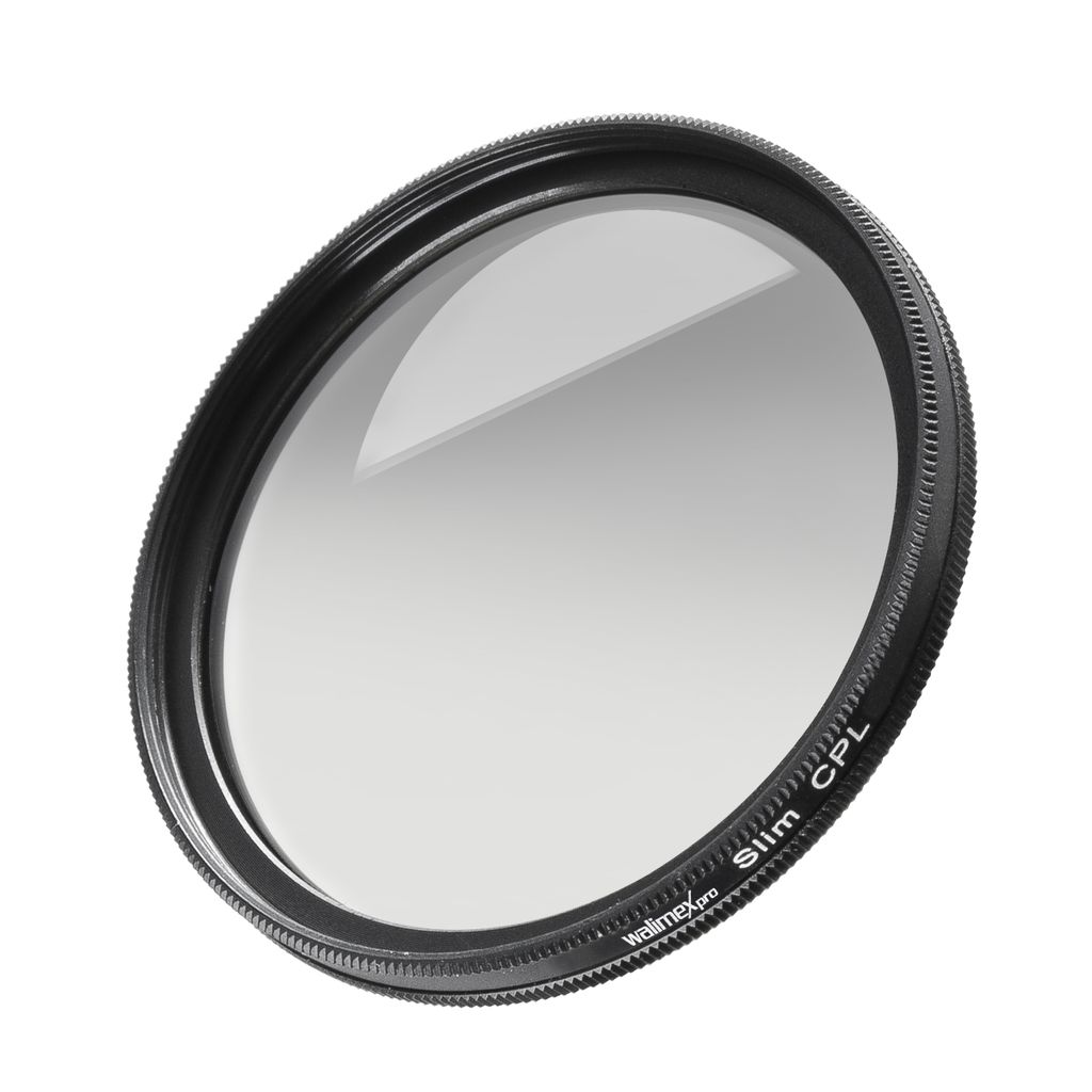 Walimex pro Polfilter zirkular slim 77 mm, Polarisationsfilter inkl. Schutzhülle, CPL Filter mit Metallfassung, Kamera Pol Filter für professione...