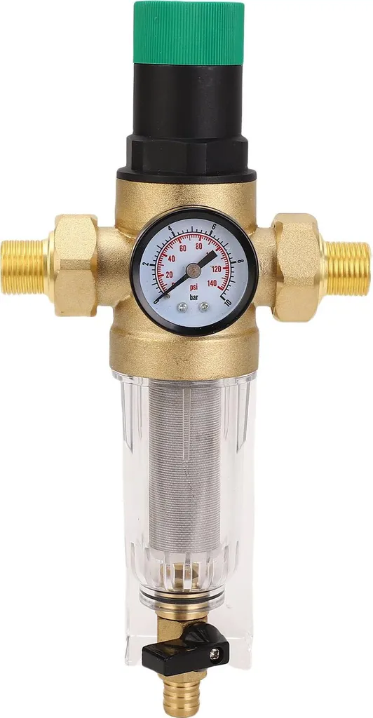 Filtre à eau avec régulateur de pression DN25 en laiton massif durable
