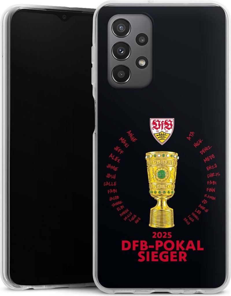 DeinDesign Handyhülle für Samsung Galaxy A23 5G Silikon Hülle Case Smartphone Schutzhülle Offizielles Lizenzprodukt Pokal VfB Stuttgart