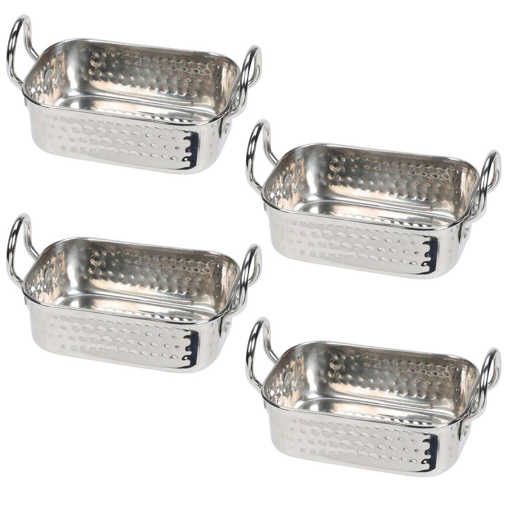 4er Set Mini Servierpfanne Edelstahl 17,5 x 8,5 x 7 cm Mit Produktbild 