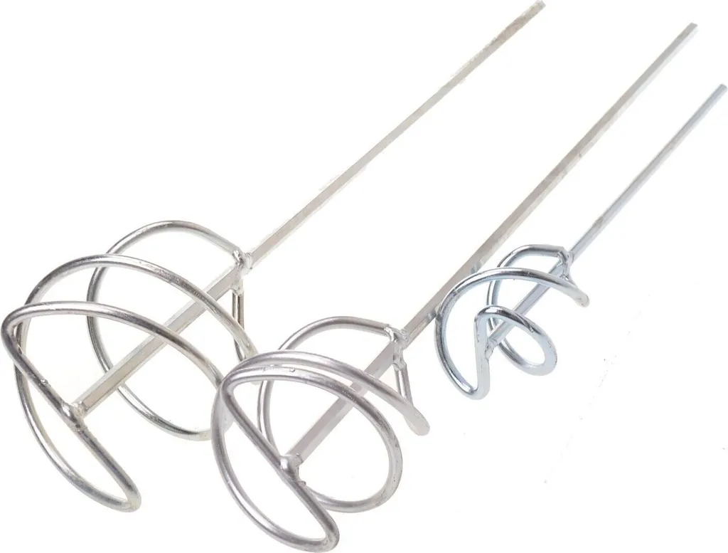 Aqbau® Set di 3 pezzi agitatore per malta asta di agitazione cesto di agitazione miscelatore per malta paletta di agitazione zincata