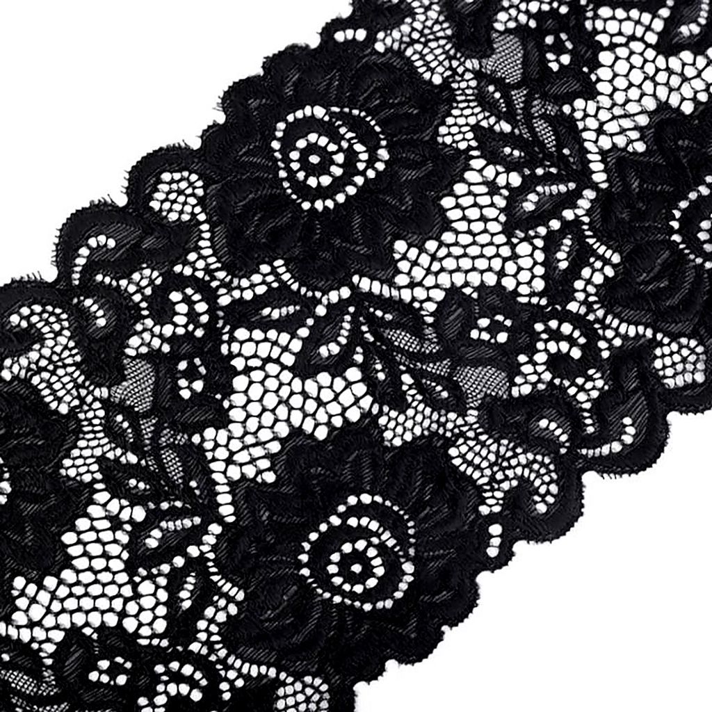 5m elastische Spitze 140mm breit Blumenmuster Floral Tischläufer Farbwahl DIY