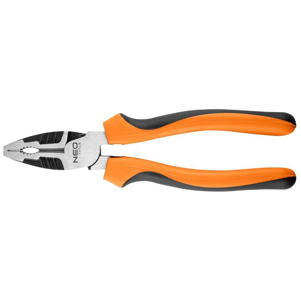 NEO TOOLS Universalzange 40% FS 200 mm 01-152, 2-Komponenten-Griffe, CrNi-Stahl, 58-64 HRC