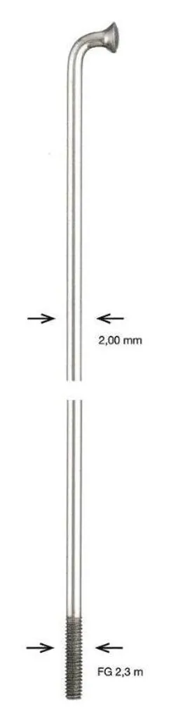 Rayon pour roue de vélo 138 mm ALPINA 2,00 mm zingué réparation roue