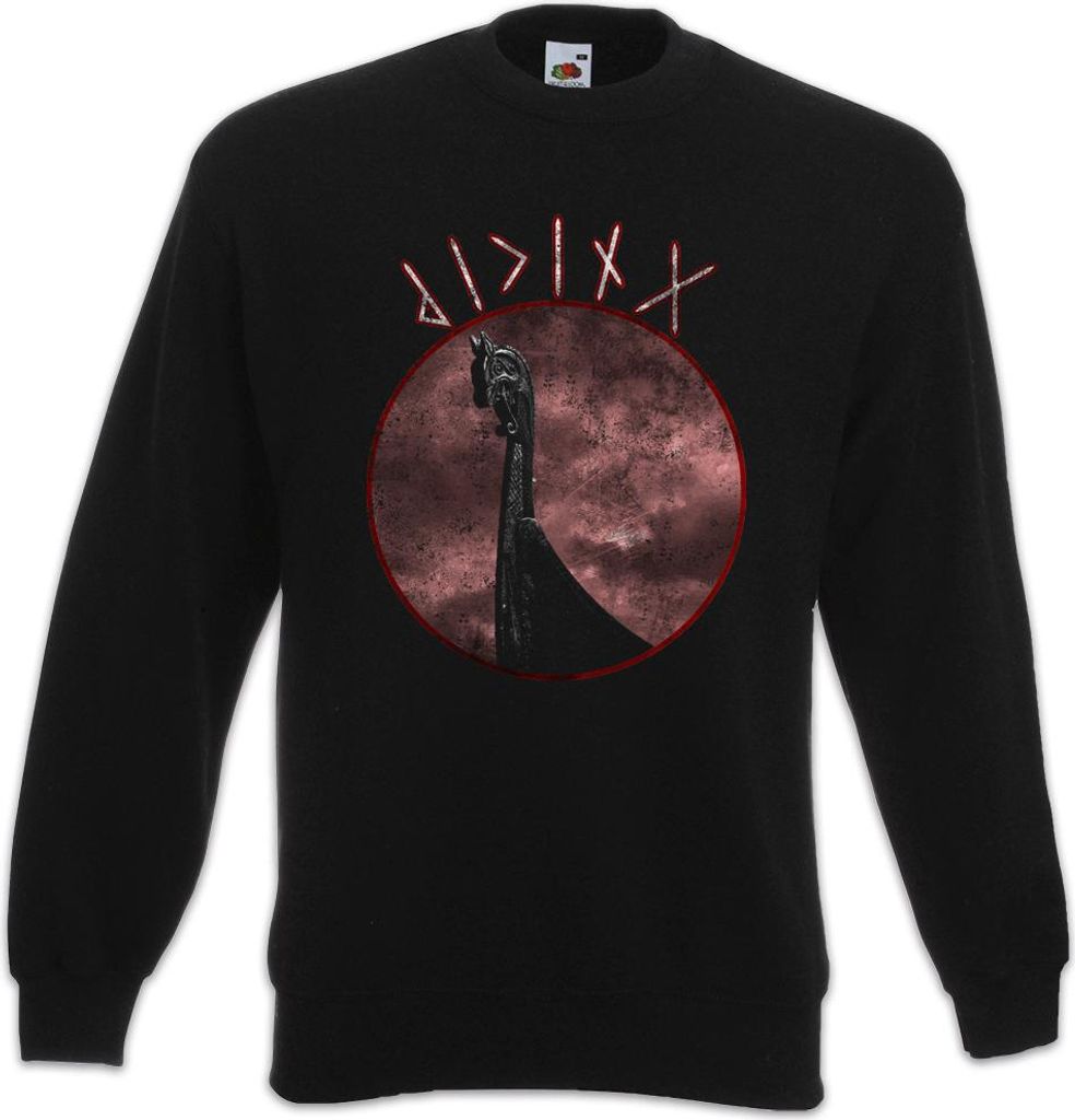 Urban Backwoods Viking Ship Dragon Head, Sweatshirt, Farbe: Schwarz, Größe: M