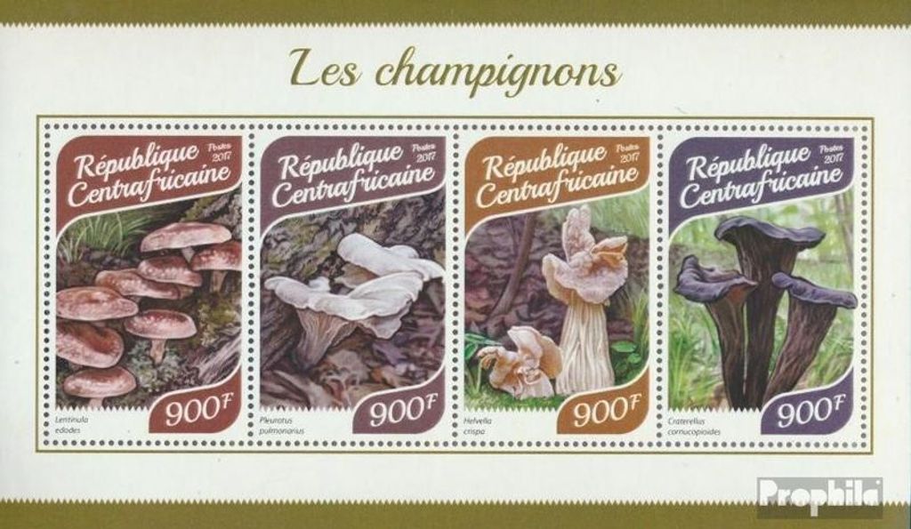 Briefmarken Zentralafrikanische Republik 2017 Mi 7470-7473 Kleinbogen (kompl. Ausgabe) postfrisch Pilze