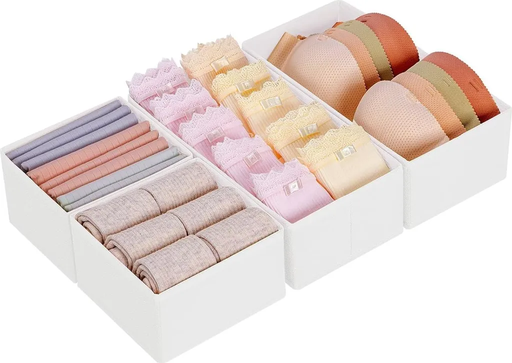 Boîte de rangement pliable 4 pièces pour penderie et tiroir de chambre