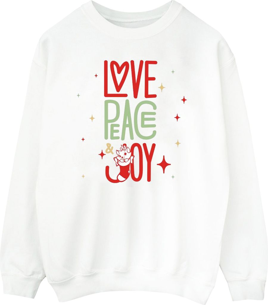 Disney - "The Aristocats Love Peace Joy" Sweatshirt für Damen BI6901 (M) (Weiß)