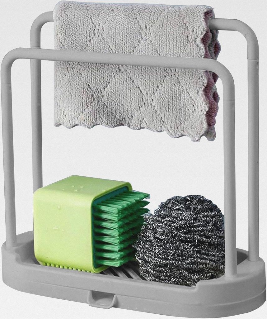 Gericht Lappen Halter, Küche Waschbecken Rack Tablett Organizer Ständer | Abnehmbare Dish Lappen Schwamm Halter mit Drainage Tablett für Küchen...