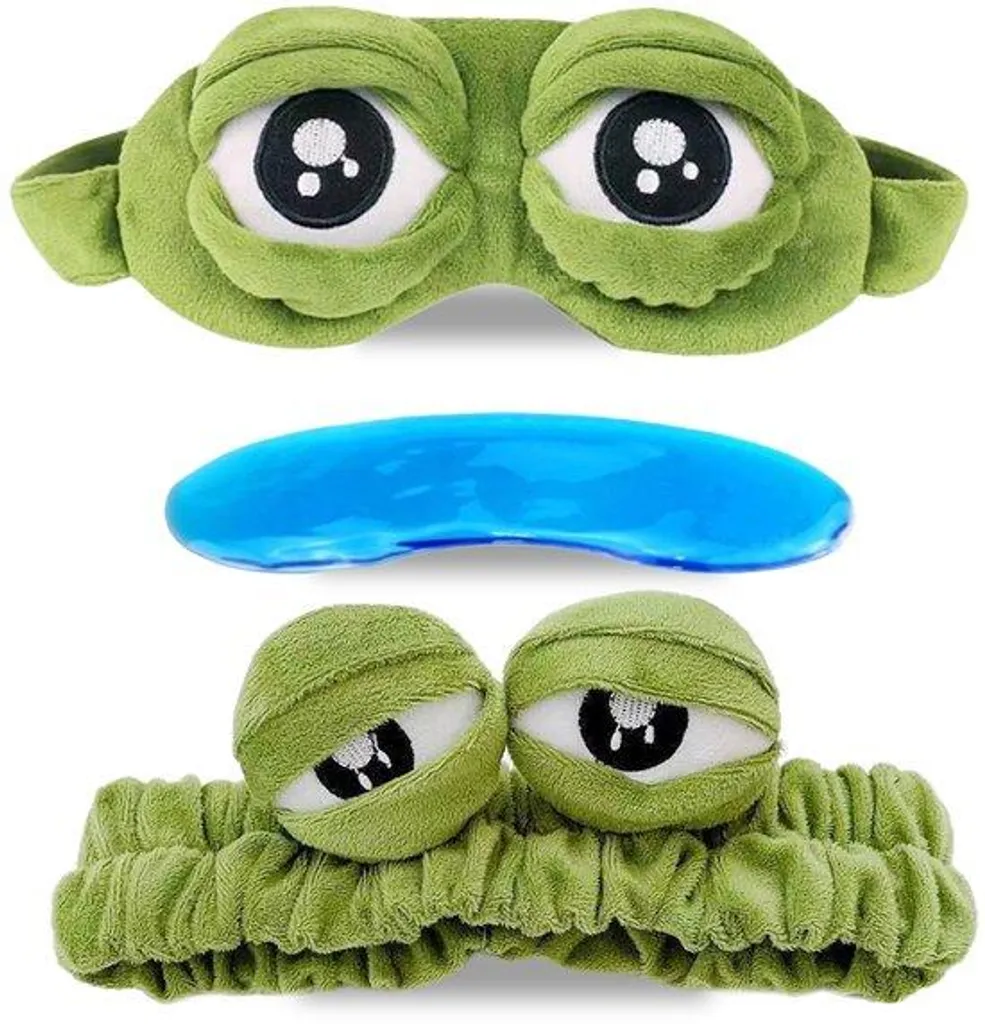 Cache-œil de nuit grenouille rigolote en tissu doux pour petits enfants
