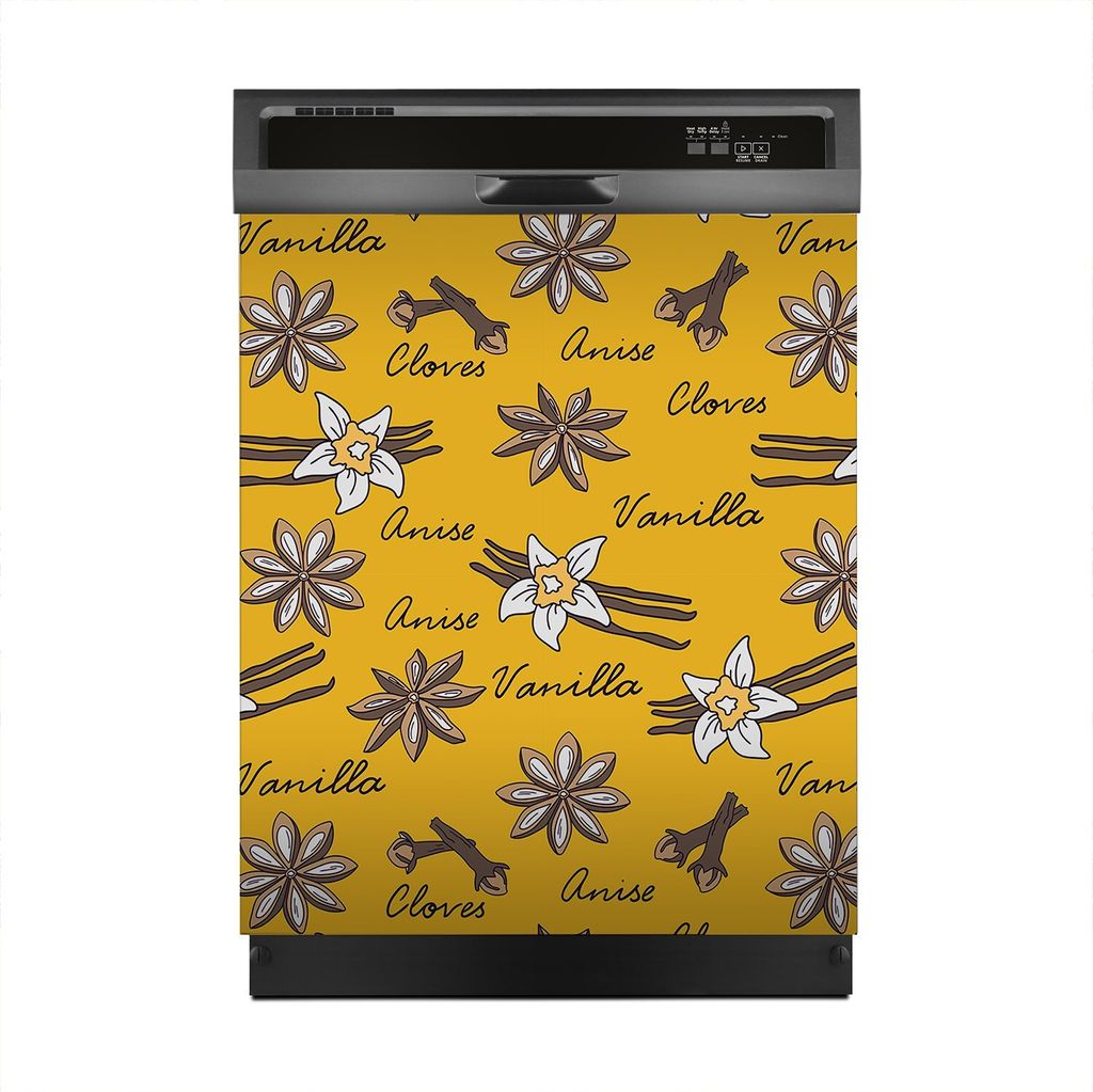 Magnete Dekorative 60x70 cm Küche Magnetmatte Spülmaschine - Gewürze Vanilleblüte Nelken