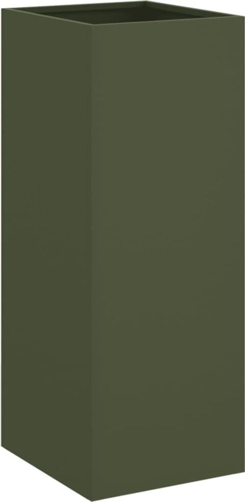 Pflanzkübel Olivgrün 32x29x75 cm Stahl
