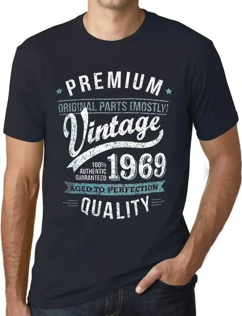 Herren Grafik T-Shirt Originalteile (meist) bis zur Perfektion gealtert 1969 – Original Parts (Mostly) Aged to Perfection 1969 – Geschenk 55.