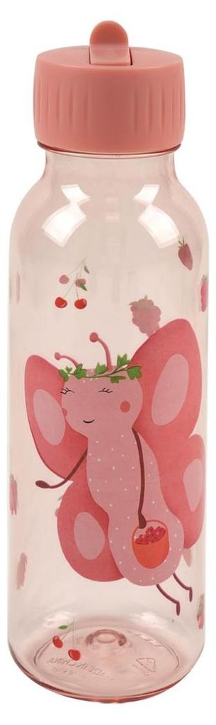 Trixie Trinkflasche Tritan 500ml - Kinder Wasserflasche Fruit fairy Mrs. Butterfly