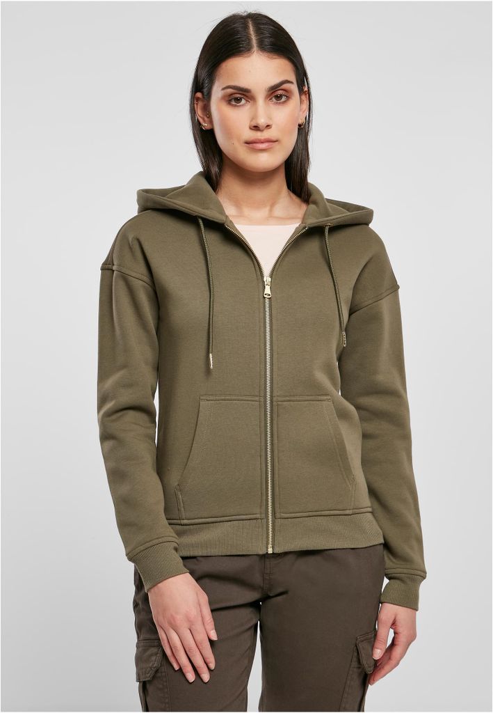 Urban Classics TB1982 | Ladies Classic Zip Hoody Kapuzenjacke Damen - Farbe: Olive - Größe: XS