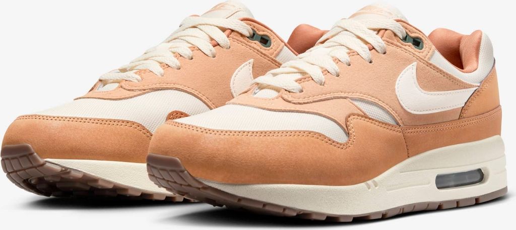Nike Air Max 1 Braun/Orange „Flax Coconut Milk“, Größe: 47,5