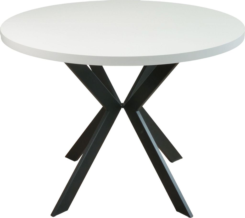 Selsey Callions – Ausziehbarer Esstisch Greige mit schwarzen Beinen 100–180x100 cm