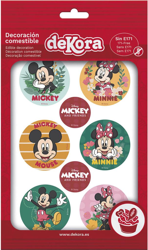 dekora - Essbare Mickey & Minnie Discs Ø 5,8 cm – 6 Stück Produktbild 