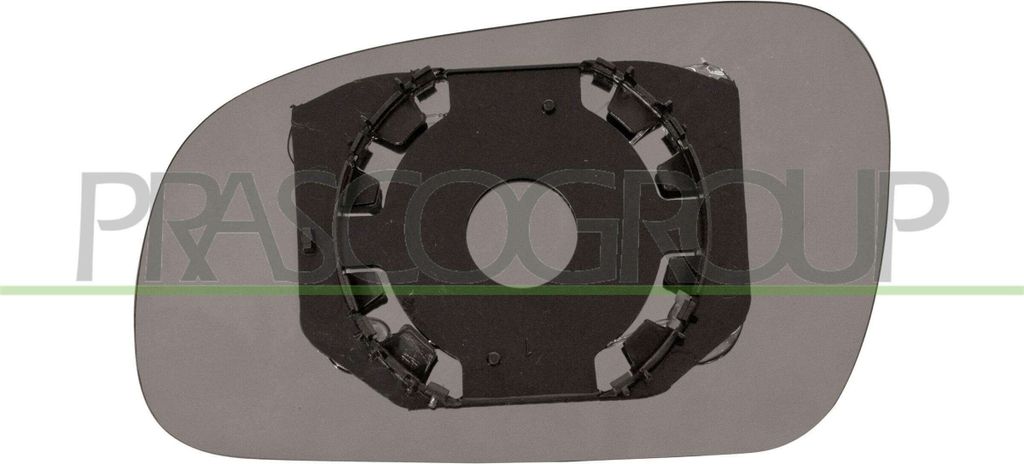 PRASCO Spiegelglas Außenspiegel Rechts für VW Fox Schrägheck (5Z1, 5Z3, 5Z4) Konvex VG3307503