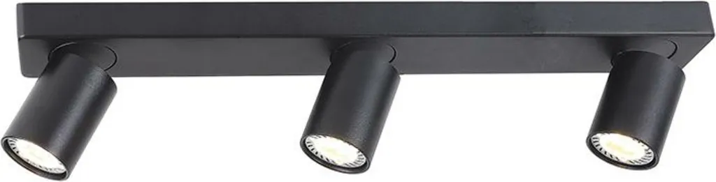 Rampe de 3 spots muraux GU10 noir mat ELITIS pour salon et couloir