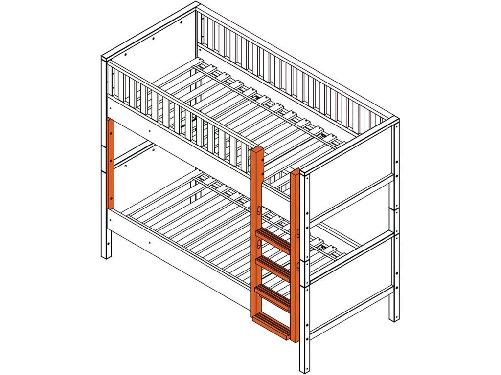 treppe gerade für etagenbett nordic weiß
