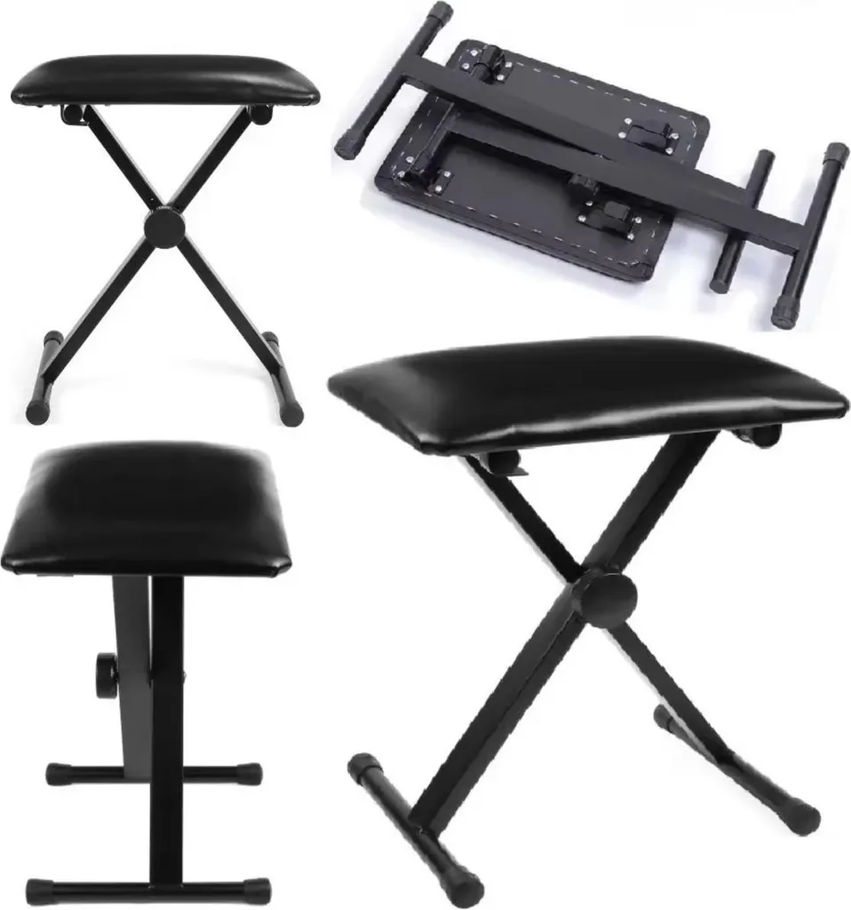Banc de piano pour musiciens nomades pliable et facile à transporter