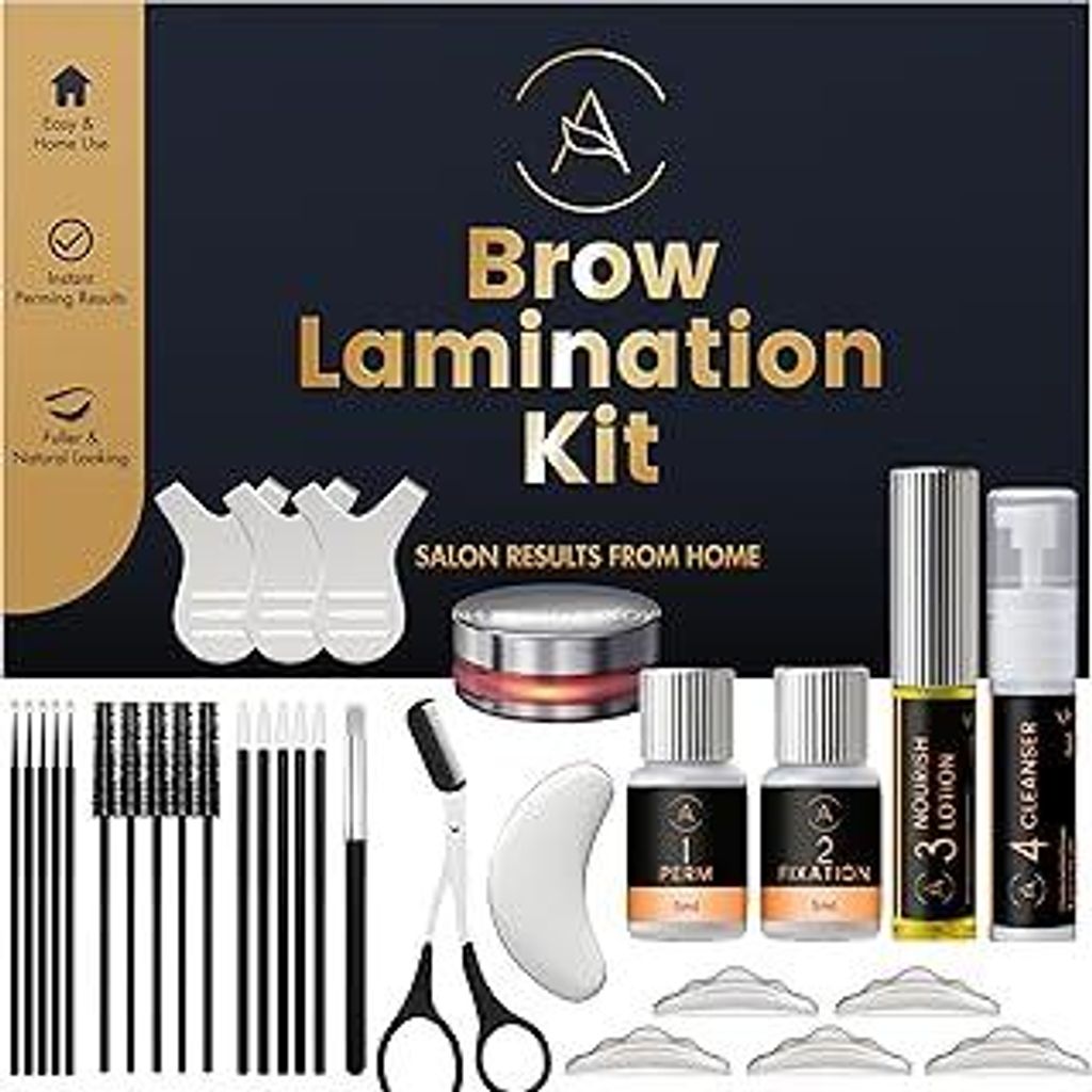 Augenbrauen Lifting Set, Brow Lifting Kit 6–8 Wochen, 15 Anwendungen, DIY Laminierung Set mit Anleitung, Sicher & Effektiv Brow Lift - ABK1