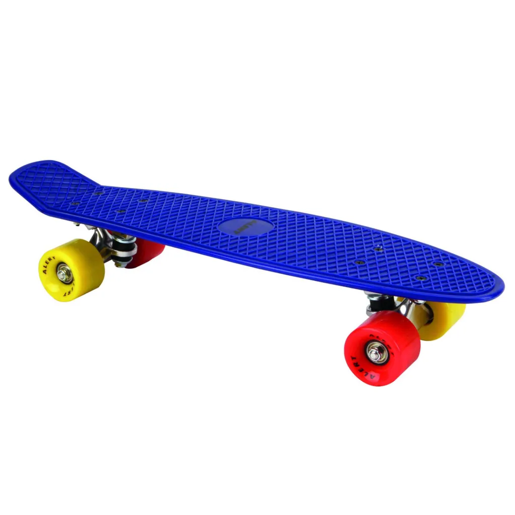 Mini skateboard Funboard 55cm pour enfant bleu avec roulements ABEC 7